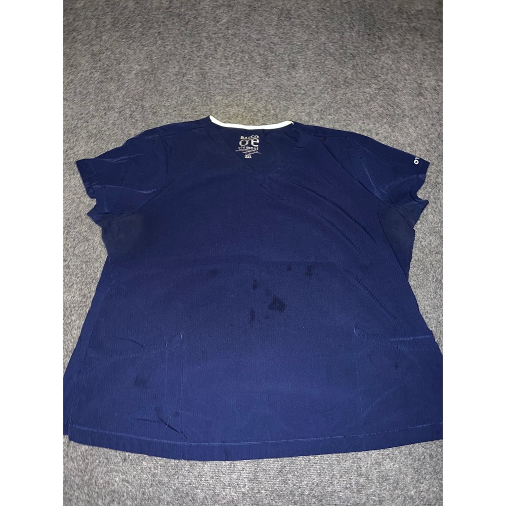 Barco One Element Scrub Top Womens 3XL Navy Blue V-Neck Short Sleeve Medical